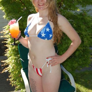 American flag micro thong side=tie bikini 2-pc SET