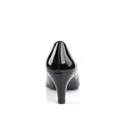 back of classic black pump with 3-inch block heel Divine-420