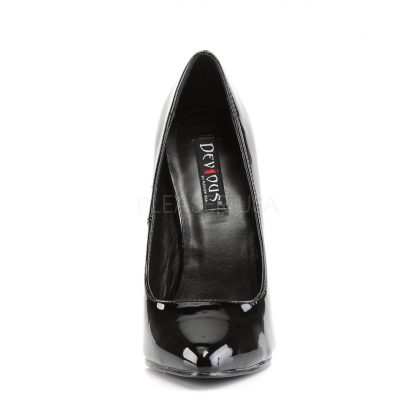 front of black patent Fetish pumps with 6-inch stiletto heels Domina-420