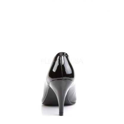 back of Classic black pump shoes with 3-inch spike heels Pump-420