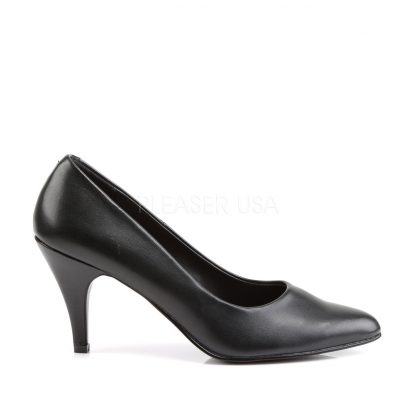 side view of Classic black pump shoes with 3-inch spike heels Pump-420