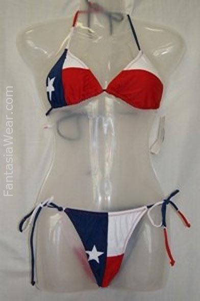 980088 Texas flag string bikini