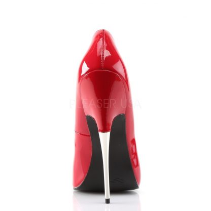 back of red Fetish pump shoes with steel 6-inch Scream-01