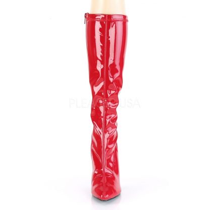 front of red knee high boot with 5-inch spike heel Seduce-2000