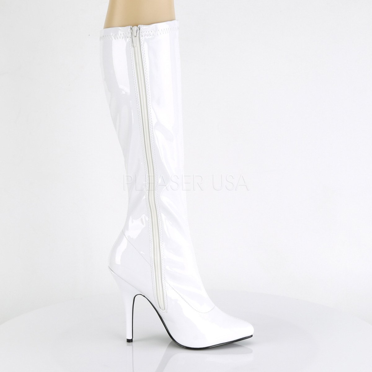 Plain Stretch Knee Boot with 5-inch Spike Heel 3-colors