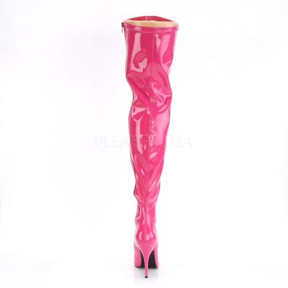 back of plain pink thigh boots with 5-inch spike heel Seduce -3000