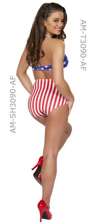 rear view American flag 1940's pin up costume