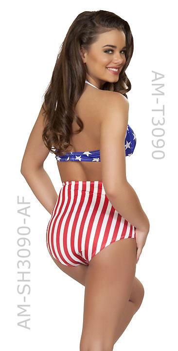 back view of T3090-SH3090-AF American flag 1940's pin up costume