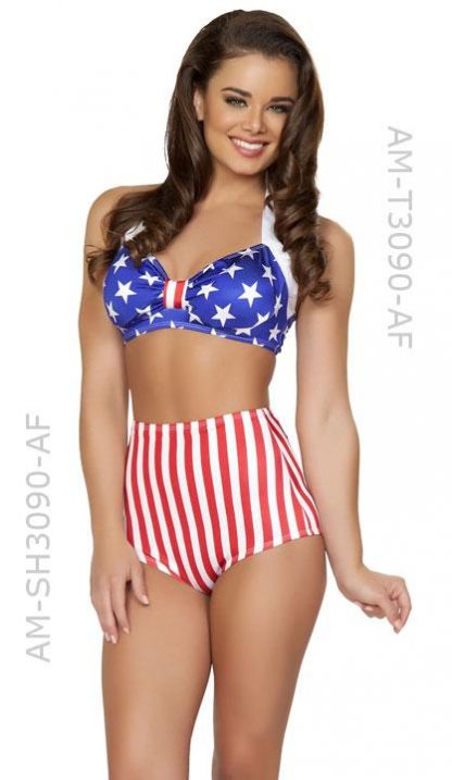 T3090-SH3090-AF American flag 1940's pin up costume