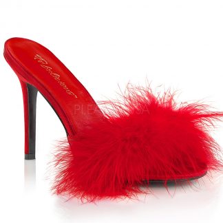 Marabou feather slipper with 4-inch heel Classique-01F