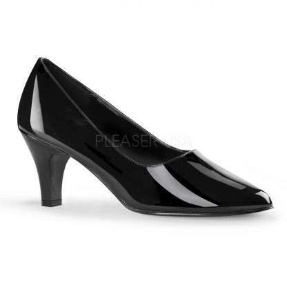 classic black patent pump with 3-inch block heel Divine-420