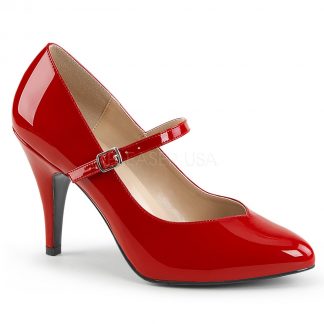 red Mary Jane pump shoes with 4-inch spike heel Dream-428