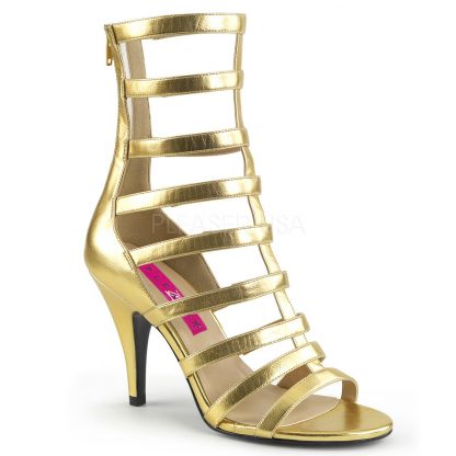 gold strappy ankle boot with 4-inch spike heel Dream-438