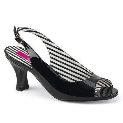 black slingback peep toe pump shoes with 3-inch heels Jenna-02