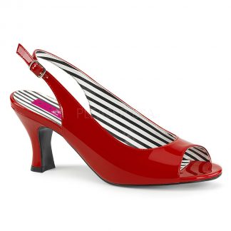 red slingback peep toe pump shoes with 3-inch heels Jenna-02
