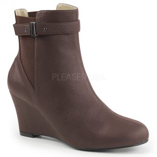 brown ankle boot with 3-inch wedge heel Kimberly-102