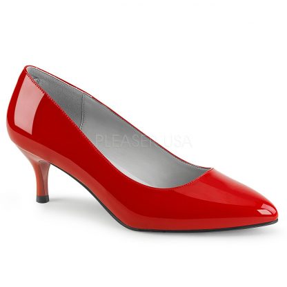 red classic pump shoes with 2.5-inch kitten heels Kitten-01