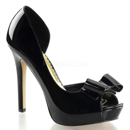 black peep toe d'Orsay pump with toe bow 5-inch heel Lumina-32