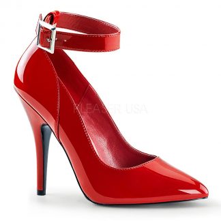 Ankle strap patent pump shoe with 5 inch heel Seduce-431