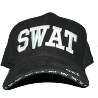 Special Weapons And Tactics black hat with embroidered white SWAT on front