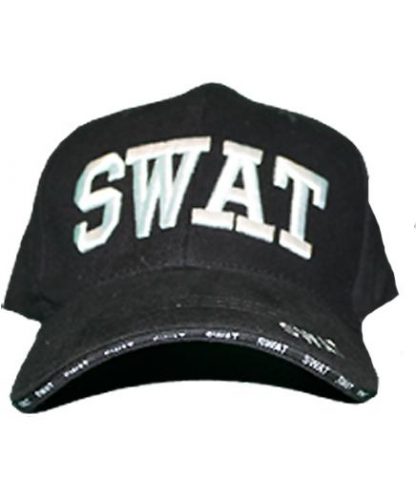 Special Weapons And Tactics black hat with embroidered white SWAT on front