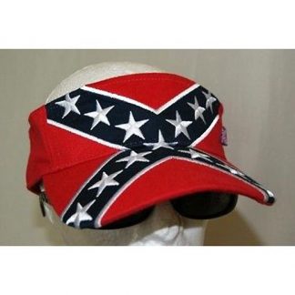 Rebel Confederate flag embroidered visor