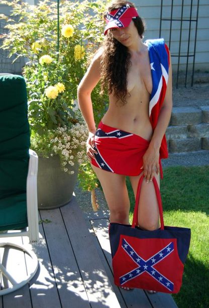 Rebel Confederate flag beach bag with Rebel beach towel
