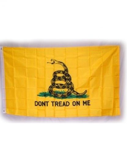 835511 Gadsden -DON'T TREAD ON ME- yellow polyester flag with lapel pin