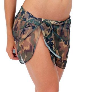Sheer camouflage wrap skirt ST267