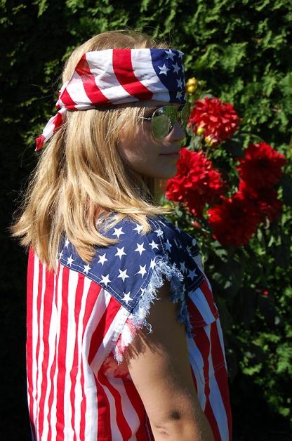 American flag frayed sleeveless biker shirt SD-USA