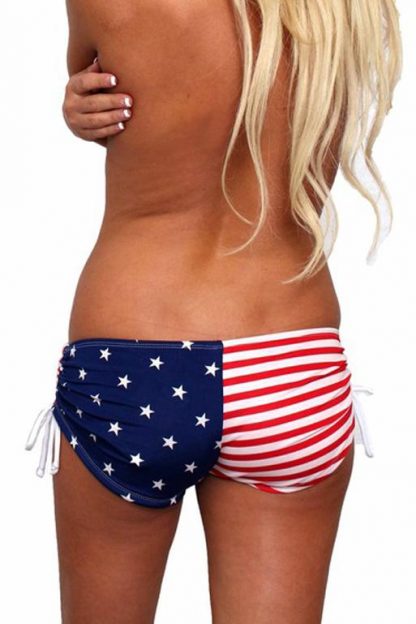 back view of USA American flag string shorts ST432B
