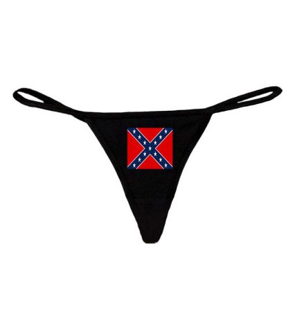 Rebel Confederate flag black thong underwear