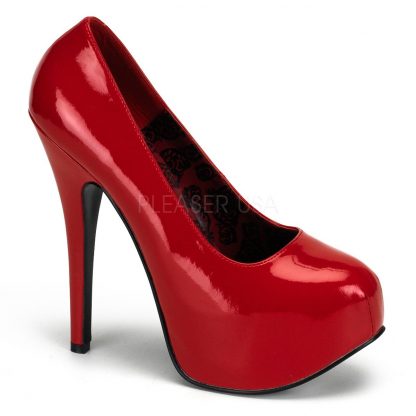 red hidden platform wide width pump shoes with 5-inch heel Teeze-06W
