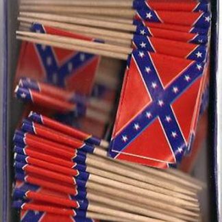 toothpick with Confederate Battle flag attached, Rebel toothpicks