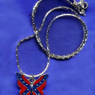 Rebel flag butterfly necklace