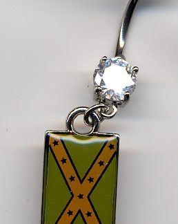 body jewelry with camouflage confederate flag pendant