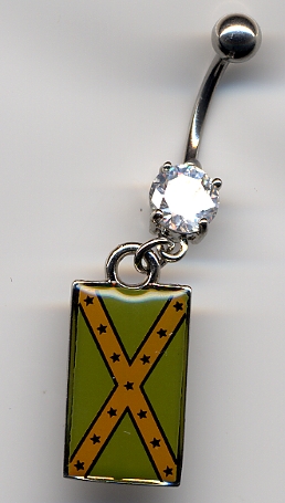 body jewelry with camouflage confederate flag pendant