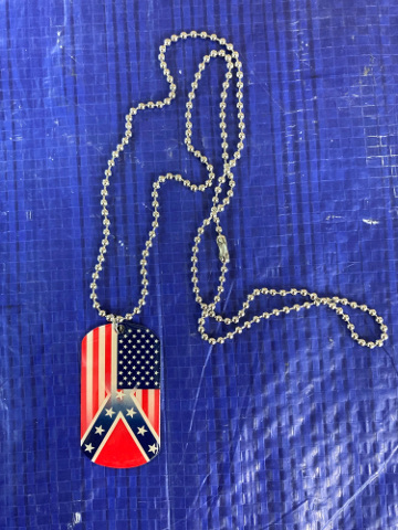 Rebel American flag blend Dog tag style necklace #94