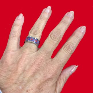 Confederate battle flage band ring