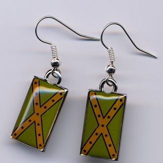 Rebel earrings with camouflage Confederate flag pendant