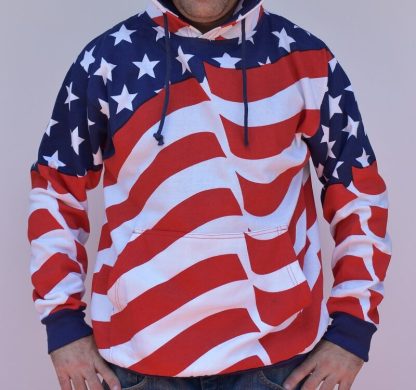 American flag pull-over hoodie sweatshirt