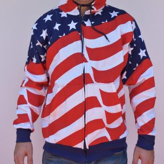 American flag zipper hoodie sweatshirt