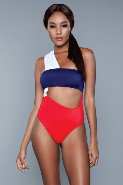 Red, White and Blue One-Piece Swimsuit 1973